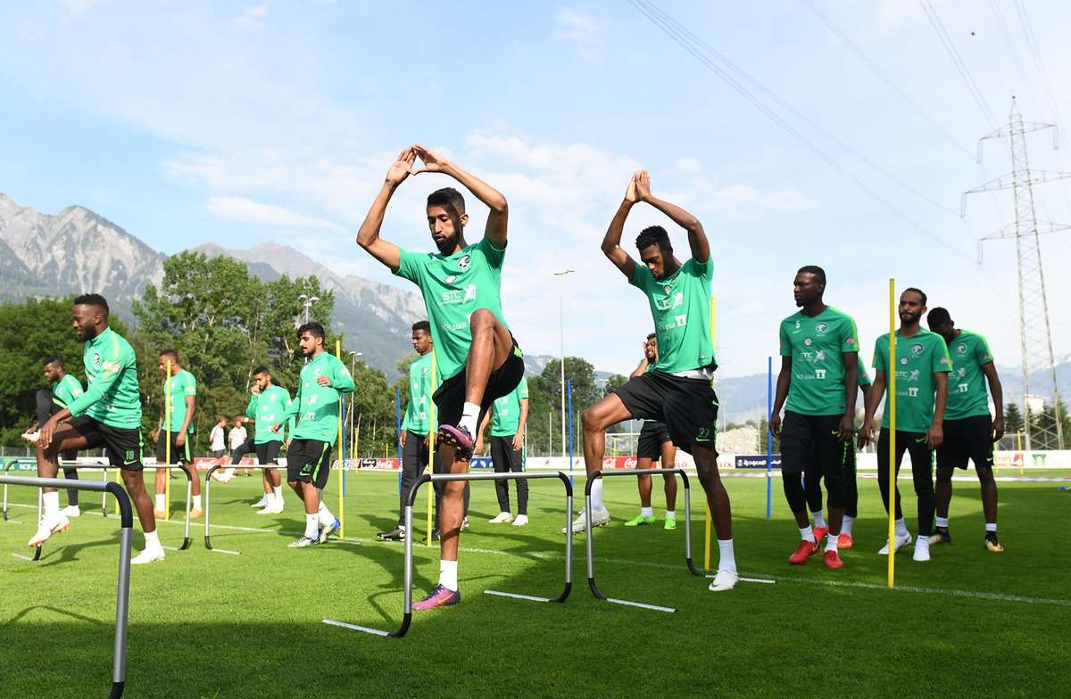 من تدريبات المنتخب السعودي