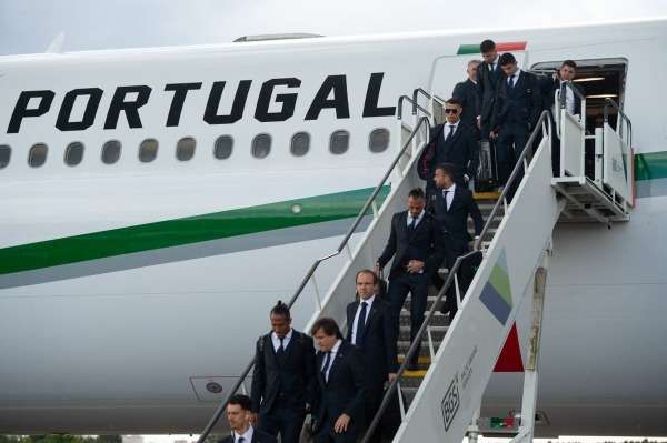 لحظة وصول منتخب البرتغال