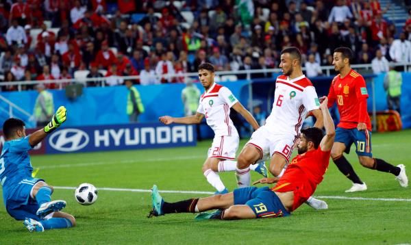 مباراة إسبانيا والمغرب