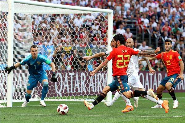 جانب من مباراة إسبانيا وروسيا