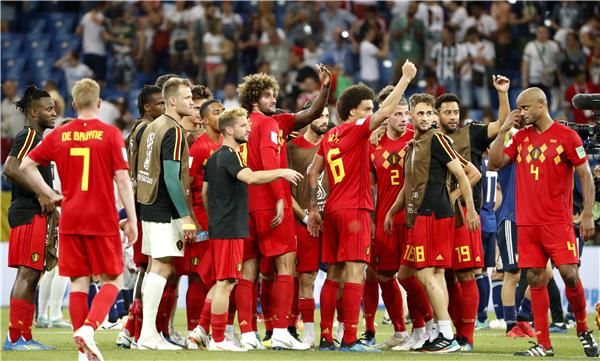 فرحة لاعبي بلجيكا