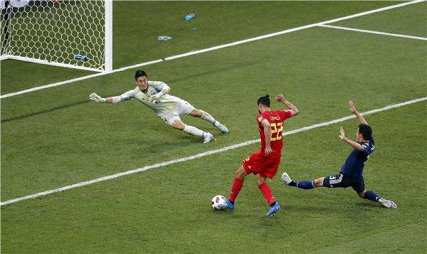 جانب من مباراة بلجيكا واليابان