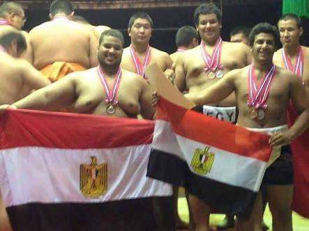 لاعبو منتخب مصر للسومو