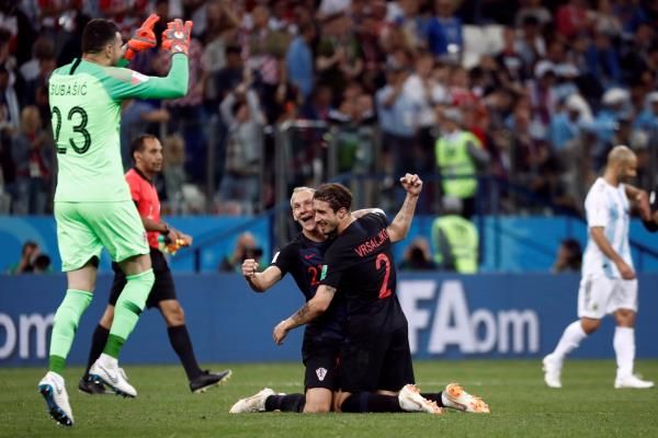 جانب من مباراة كرواتيا والأرجنتين