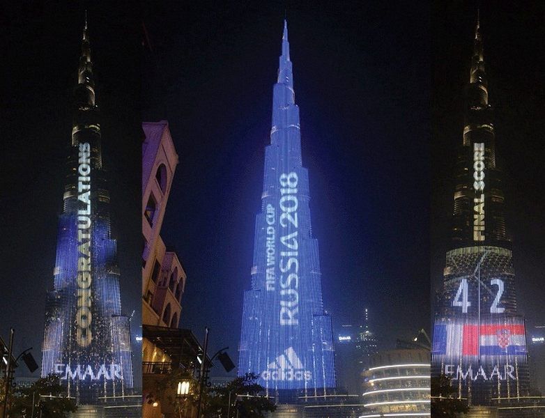 جانب من العرض الضوئي على برج خليفة