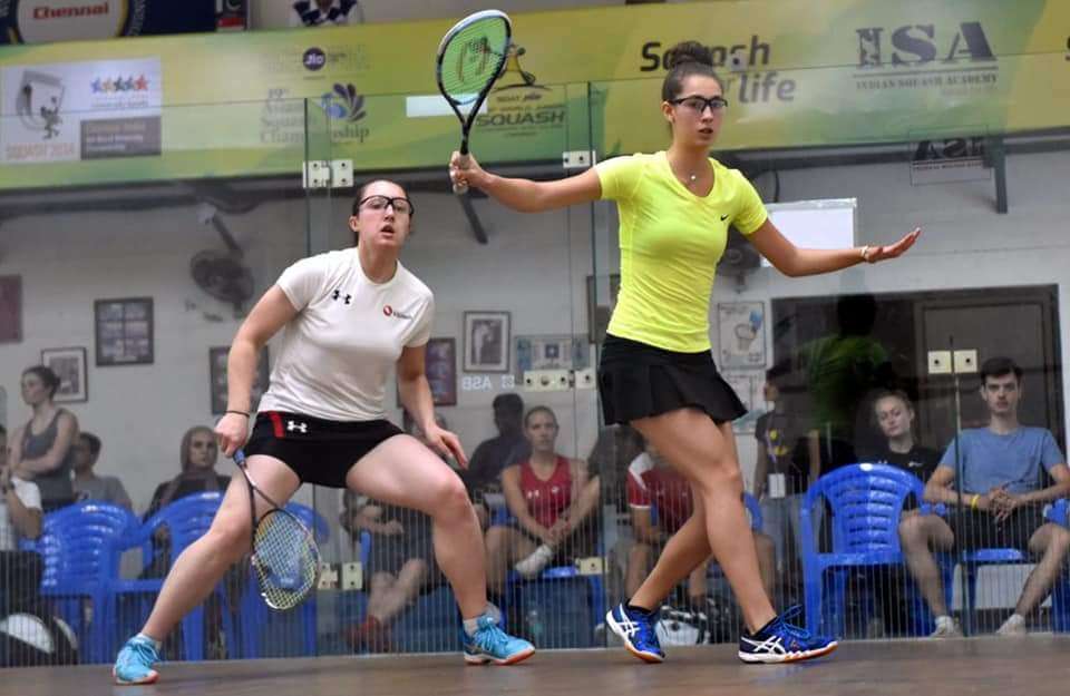 جانب من لقاء هانيا الحمامي بثمن النهائي 