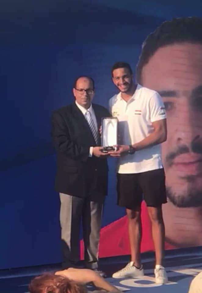 لحظة تتويج أحمد الصباغ 