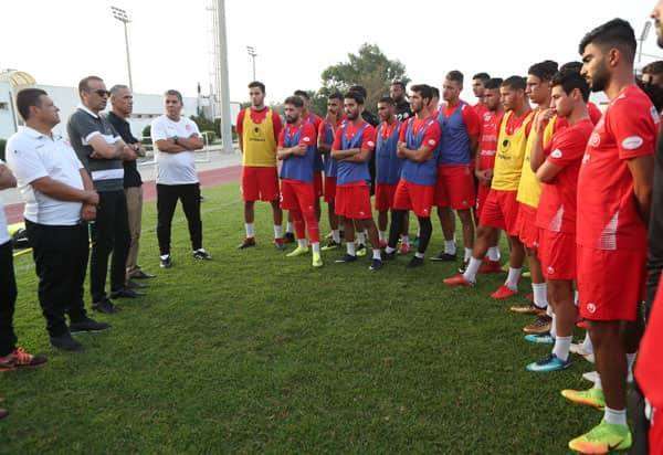 الجريء مع لاعبي المنتخب الأولمبي 