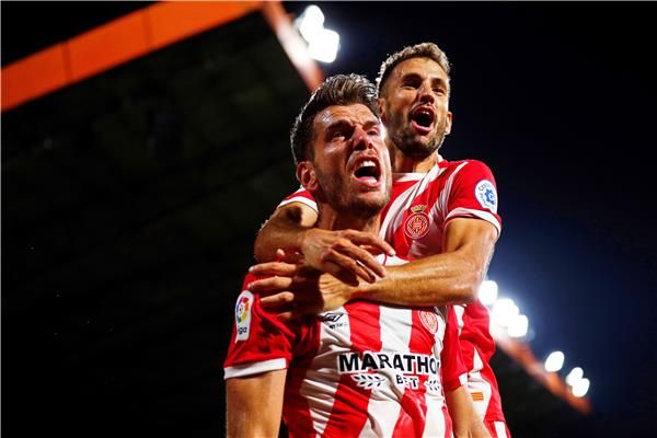 فرحة لاعبي جيرونا 