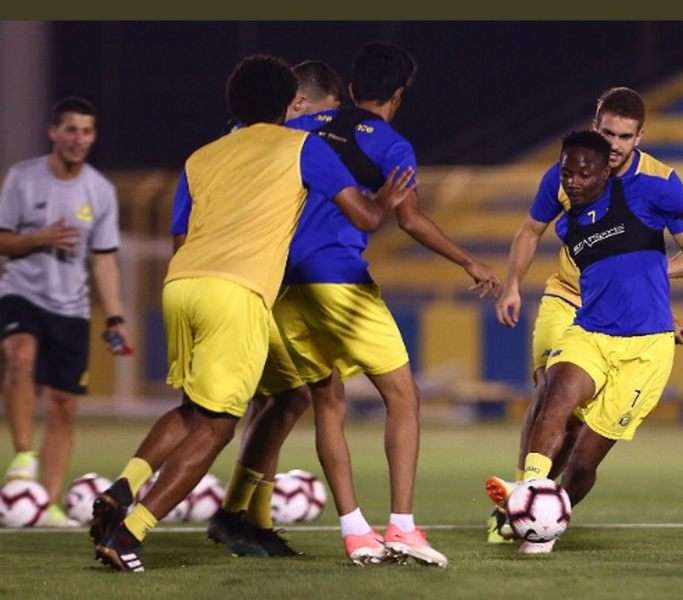 جانب من تدريبات النصر