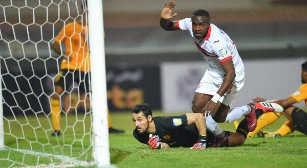 لحظة هدف الزمالك في مرمى القادسية