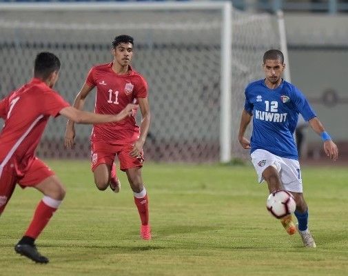 من مباراة الأولمبي البحريني والكويتي