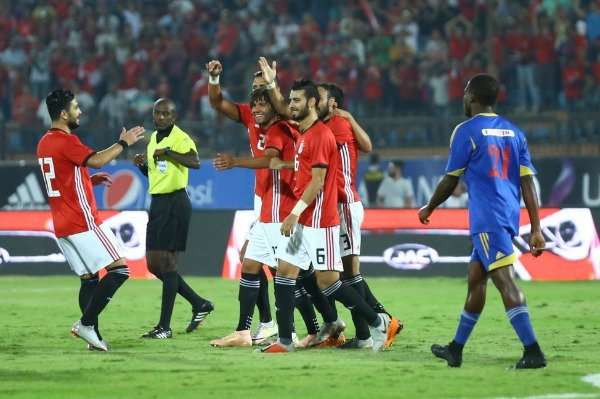 فرحة لاعبي منتخب مصر