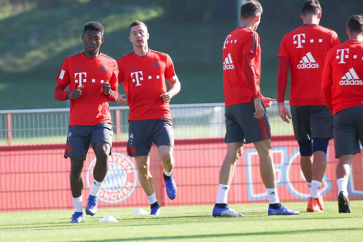 ديفيد ألابا خلال التدريبات