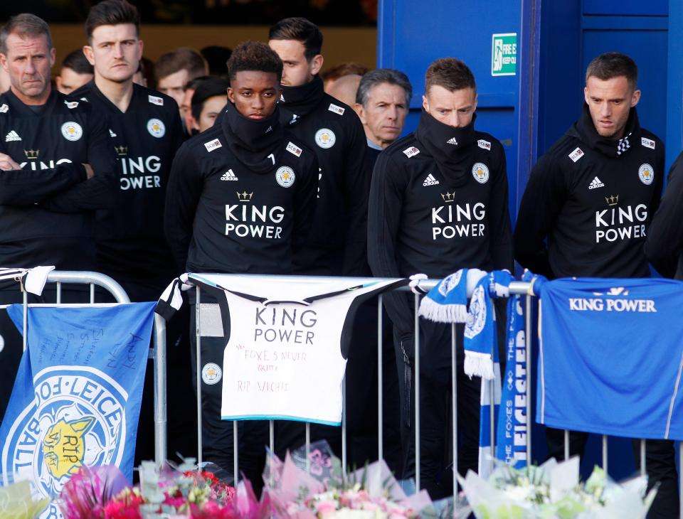 لاعبو ليستر سيتي خلال التجمع