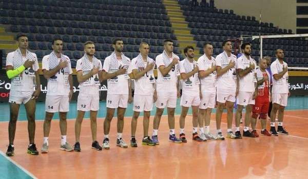 لاعبو المنتخب الفلسطيني للكرة الطائرة 