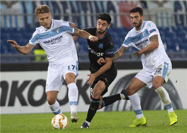 جانب من لقاء لاتسيو ومارسيليا