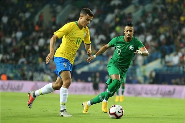 سالم الدوسري في مباراة البرازيل الودية