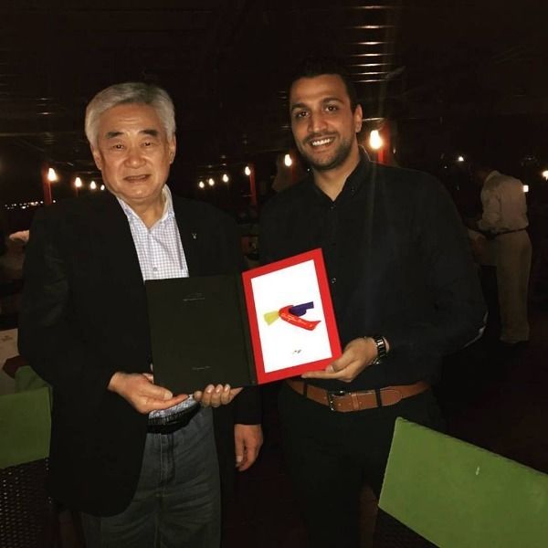 نادر أبو شاويش مع رئيس الاتحاد الدولي للتايكواندو "أرشيفية"