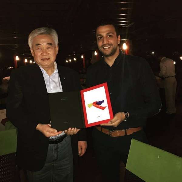 نادر أبو شاويش مع رئيس الاتحاد الدولي للتايكواندو "أرشيفية"