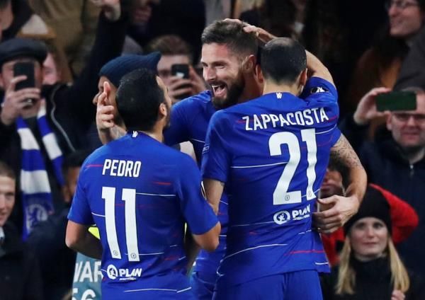 فرحة لاعبي تشيلسي