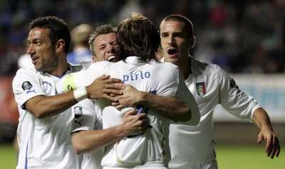 فرحة لاعبي ايطاليا