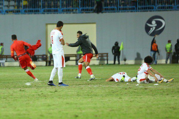 لاعبو الزمالك بعد الهزيمة من الاتحاد