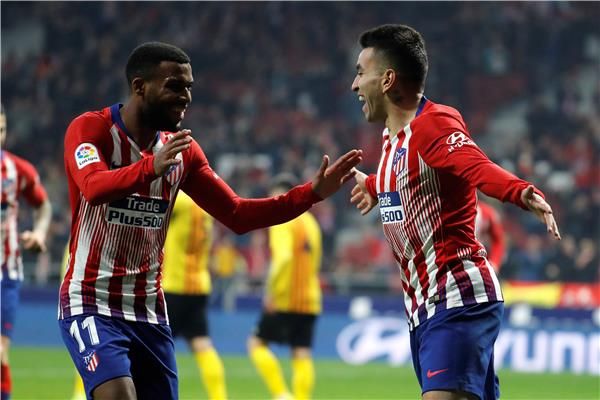 فرحة لاعبي أتلتيكو مدريد