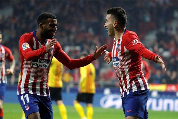 فرحة لاعبي أتلتيكو مدريد