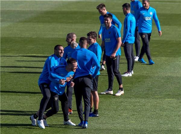 بوكا جونيورز خلال التدريبات