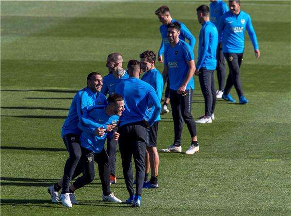 بوكا جونيورز خلال التدريبات