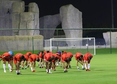 تدريبات المنتخب الفلسطيني في الدوحة