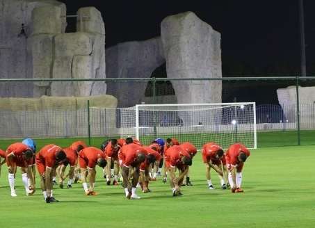 تدريبات المنتخب الفلسطيني في الدوحة