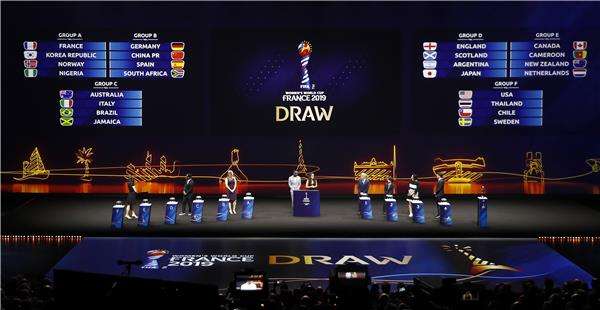 من مراسم قرعة مونديال فرنسا للسيدات