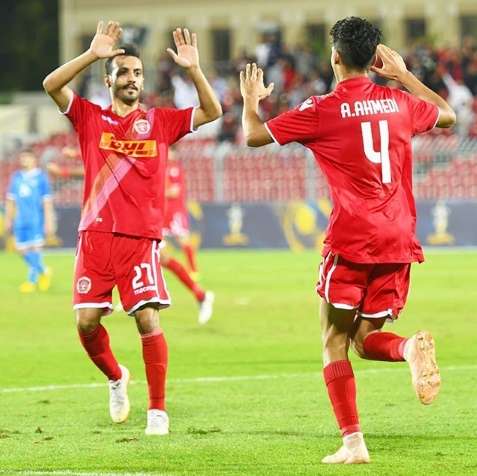 فرحة المحرق بالهدف الوحيد