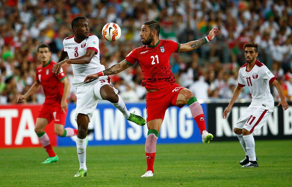 من مباراة قطر وإيران