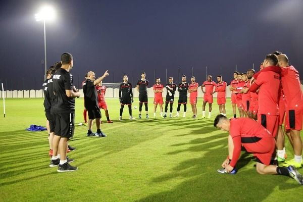 جانب من تدريبات منتخب فلسطين