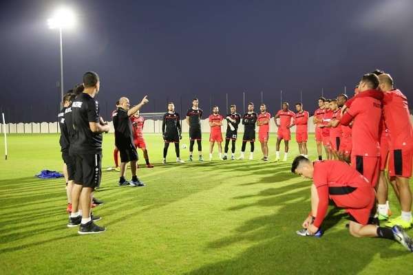جانب من تدريبات منتخب فلسطين