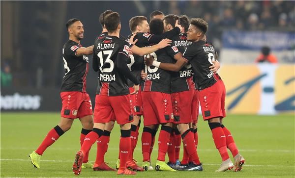 فرحة لاعبي ليفركوزن 