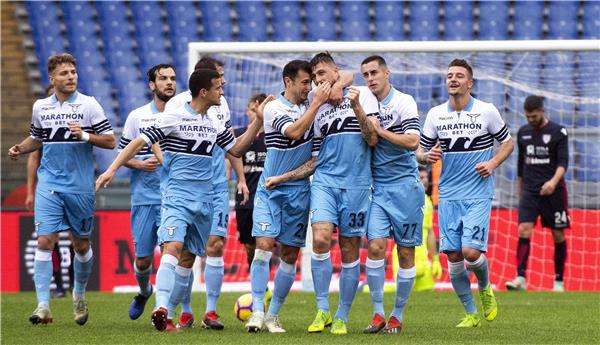 فرحة لاعبي لاتسيو