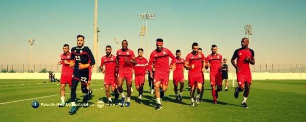 جانب من تدريبات المنتخب الفلسطيني