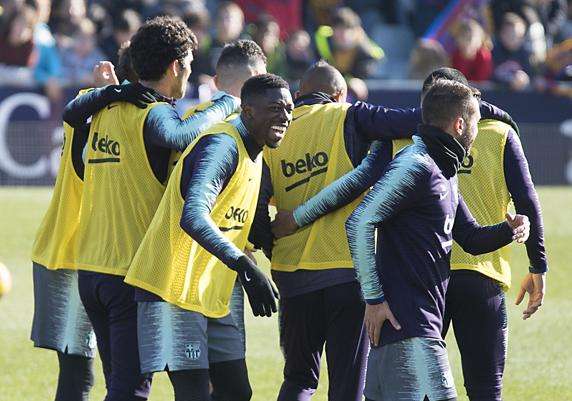 نجوم برشلونة خلال التدريب