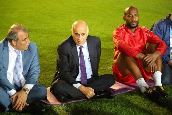 لقاء الرجوب مع لاعبي منتخب فلسطين