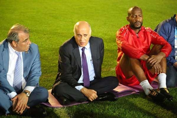 لقاء الرجوب مع لاعبي منتخب فلسطين