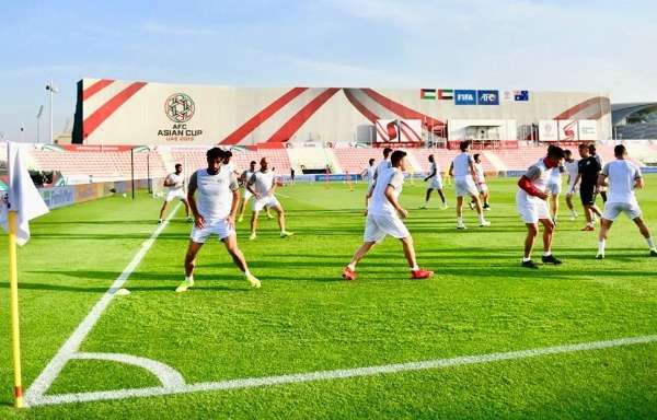 جانب من المران الأخير لفلسطين
