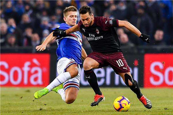 من مباراة ميلان وسامبدوريا