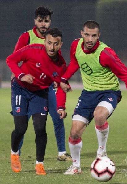 جانب من تدريبات الكويت في الدوحة