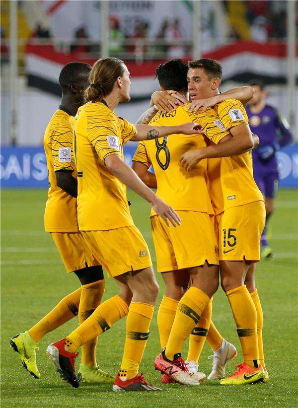 فرحة لاعبي أستراليا 