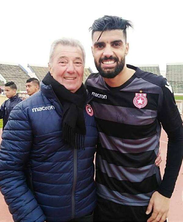 روجية لومير مع اللاعب زياد بوغطاس