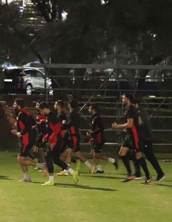 جانب من تدريبات الترجي في جوهانسبرج